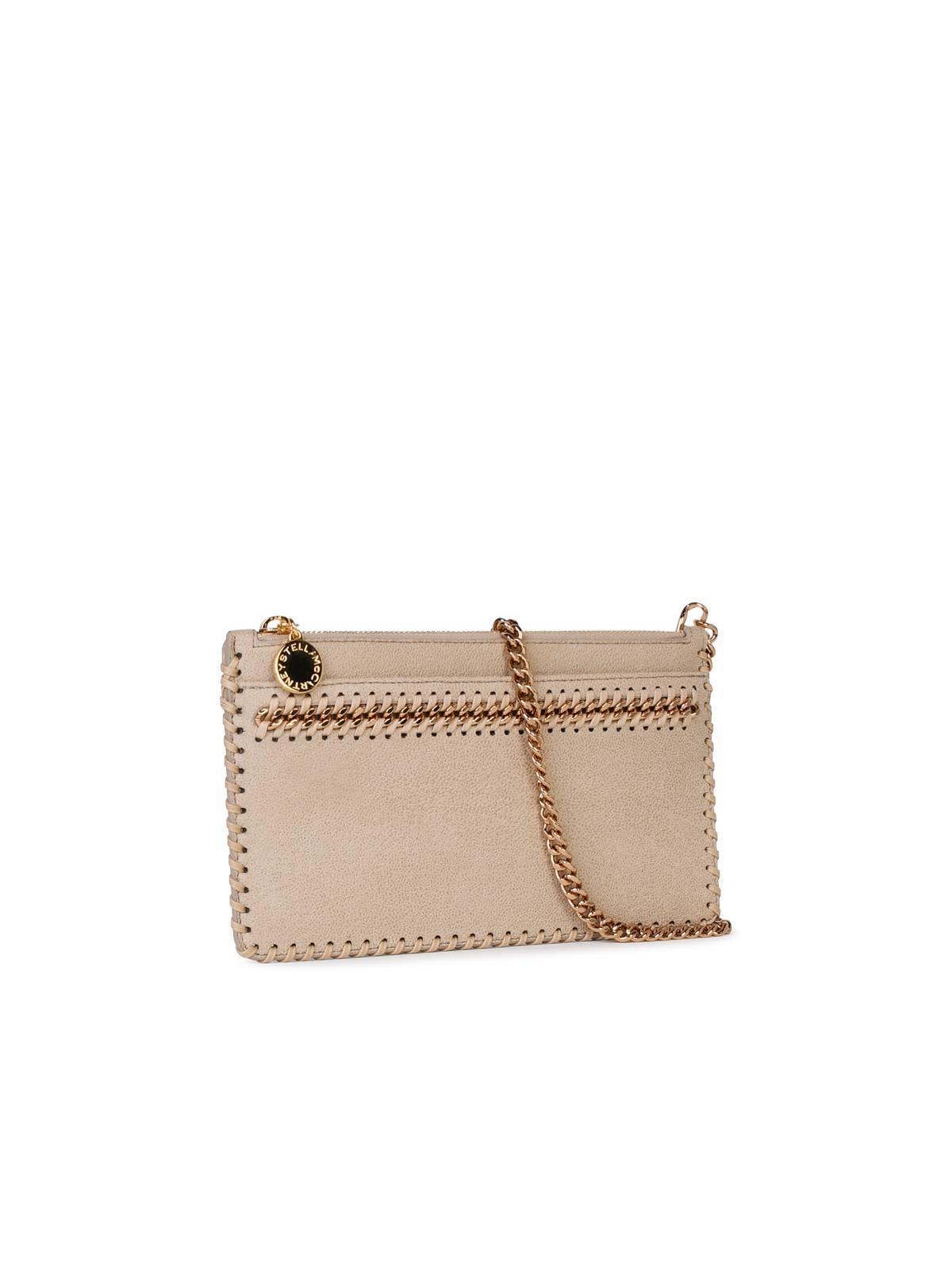 Falabella' Mini Clutch Bag In Cream Recycled Polyester In Neutrals Product Image