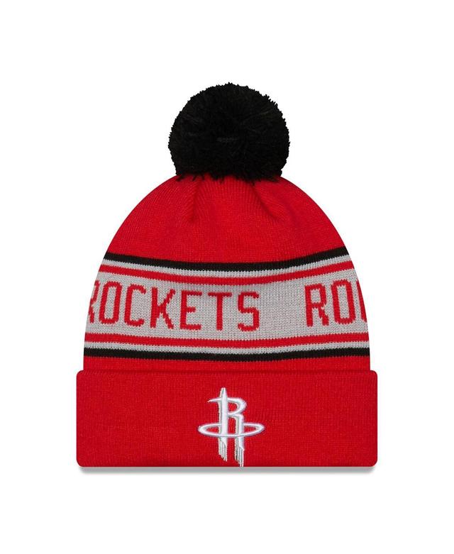 Mens New Era Houston Rockets Repeat Cuffed Knit Hat with Pom Product Image