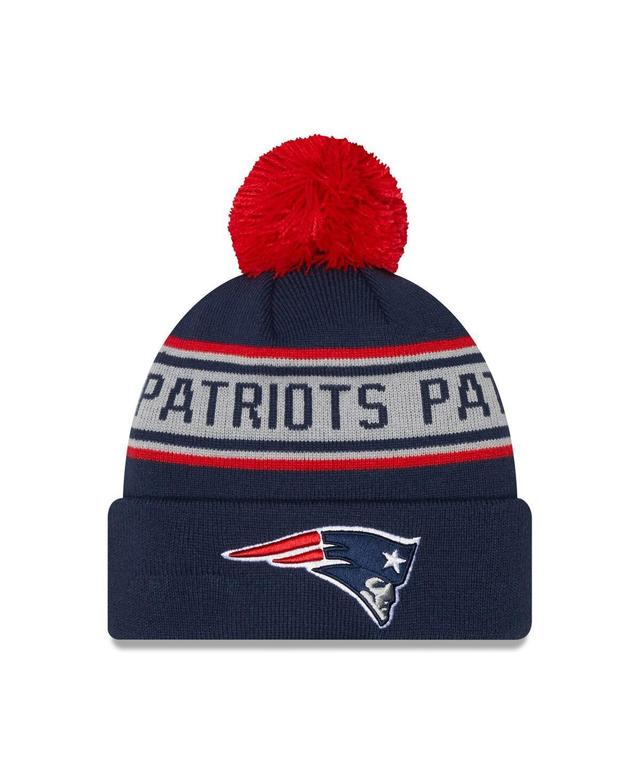 Mens New Era Navy New England Patriots Repeat Cuffed Knit Hat with Pom Product Image