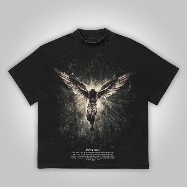 Sopula Suffering Brings Salvation Light Is Born From Darkness Vintage Graphics Cotton T-Shirt Product Image