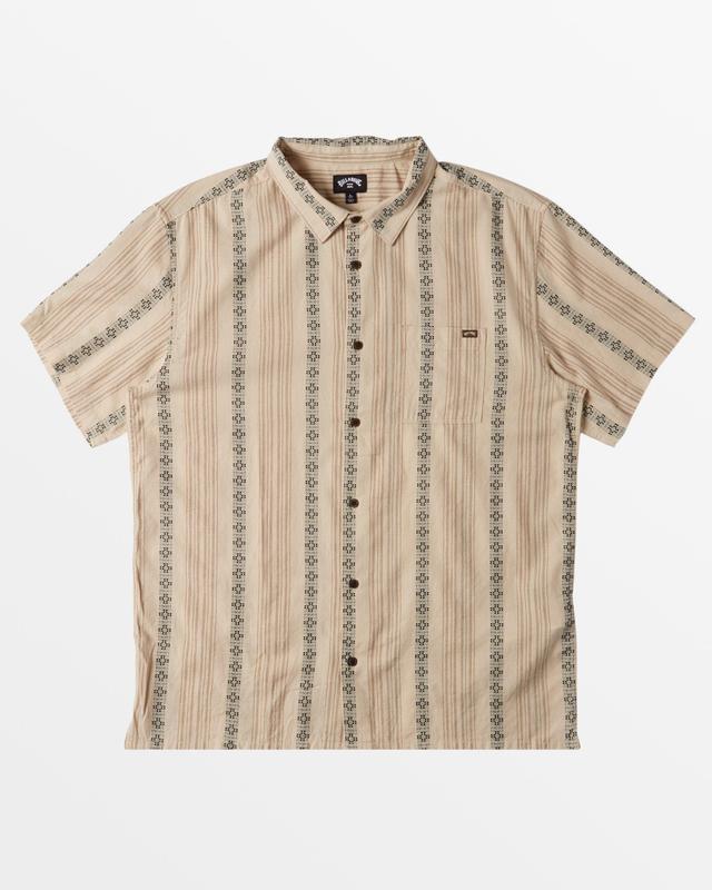 Sundays Jacquard Short Sleeve Shirt - Cream Male Product Image