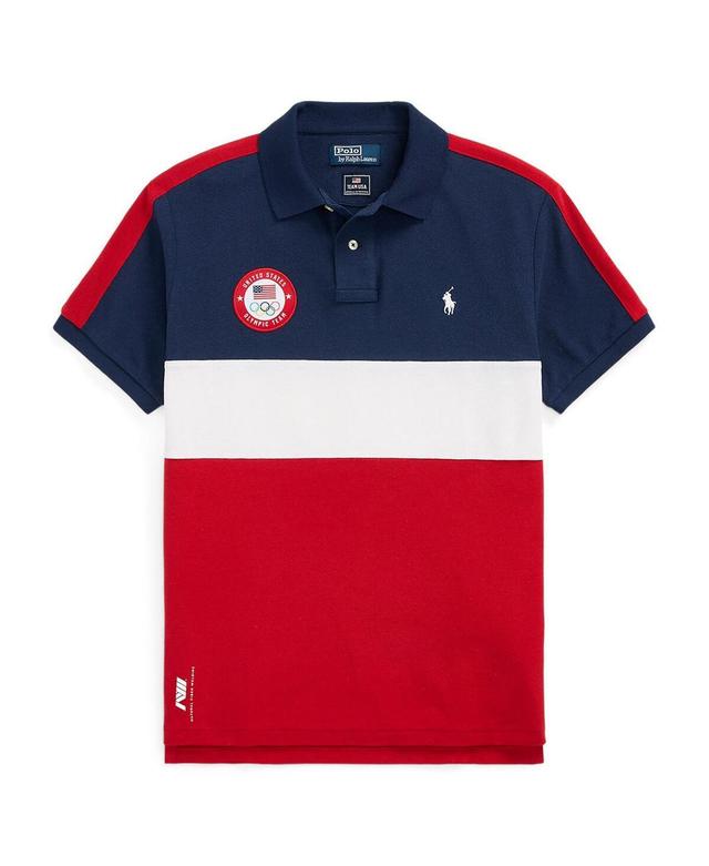 Polo Ralph Lauren Mens Navy Team Usa 2024 Summer Olympics Villagewear Performance Mesh Colorblock Polo - Navy Product Image