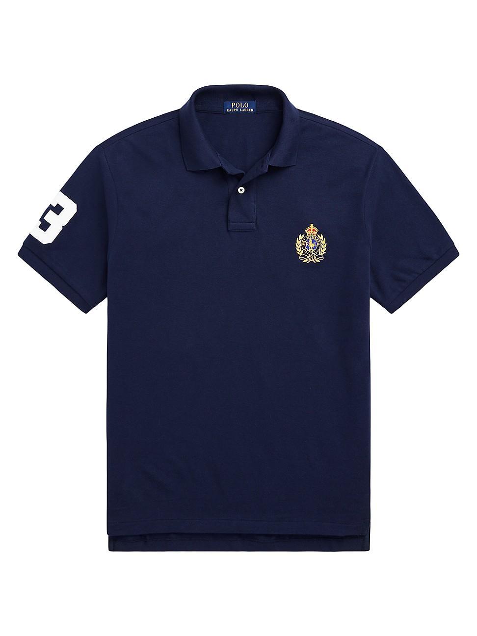 Mens Logo Patch Cotton Polo Shirt Product Image