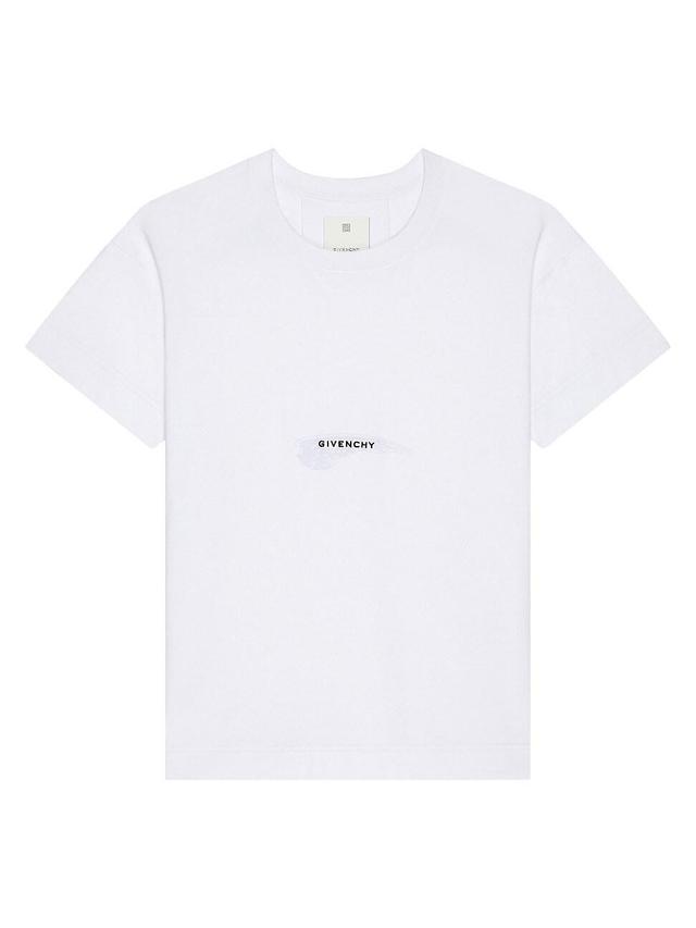 Givenchy - 4g-embroidered Cotton-jersey T-shirt - Mens - Black Product Image