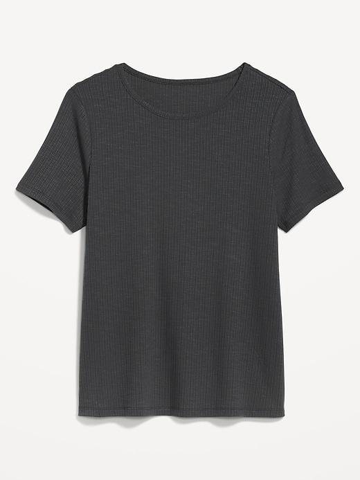 Luxe Ribbed Slub-Knit T-Shirt Product Image