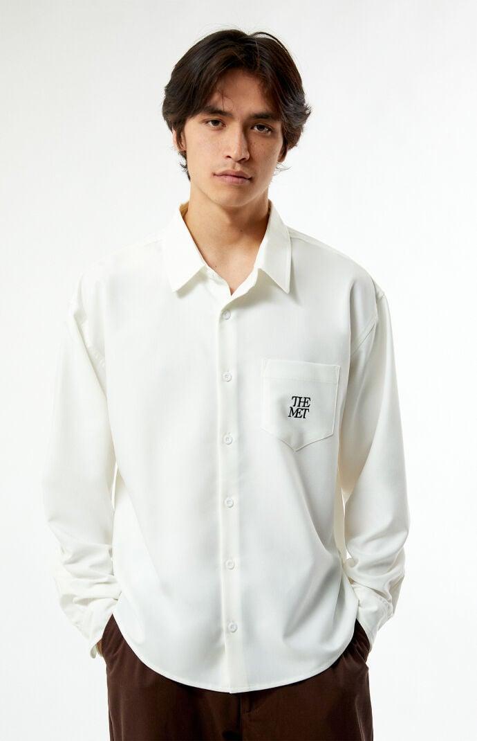 The Met Men's x PacSun Logo Button Up Long Sleeve Shirt Product Image