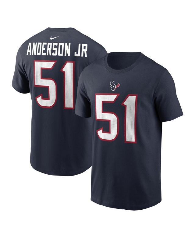 Mens Nike Will Anderson Jr. Houston Texans 2023 NFL Draft First Round Pick Player Name & Number T-Shirt Blue Product Image