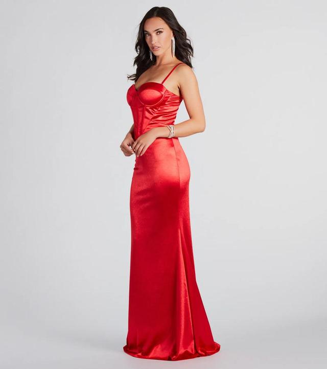 Francine Formal Satin Bustier Mermaid Dress Product Image