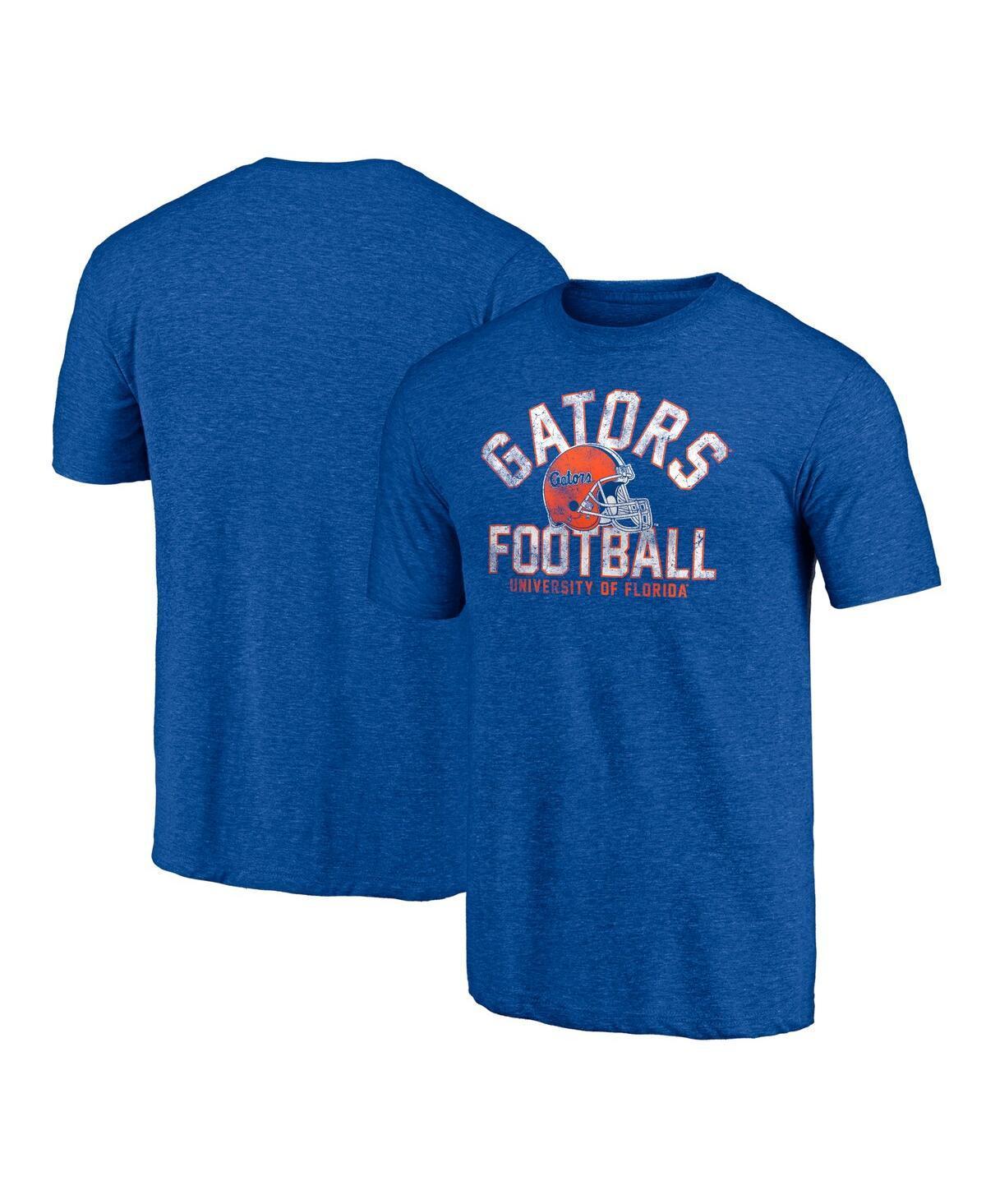 Mens Champion Royal Distressed Florida Gators Big and Tall Football Helmet T-shirt Product Image