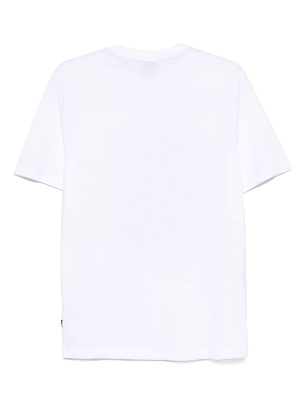 HUGO BOSS Cotton-jersey Regular-fit T-shirt With Seasonal Artwork In White Product Image