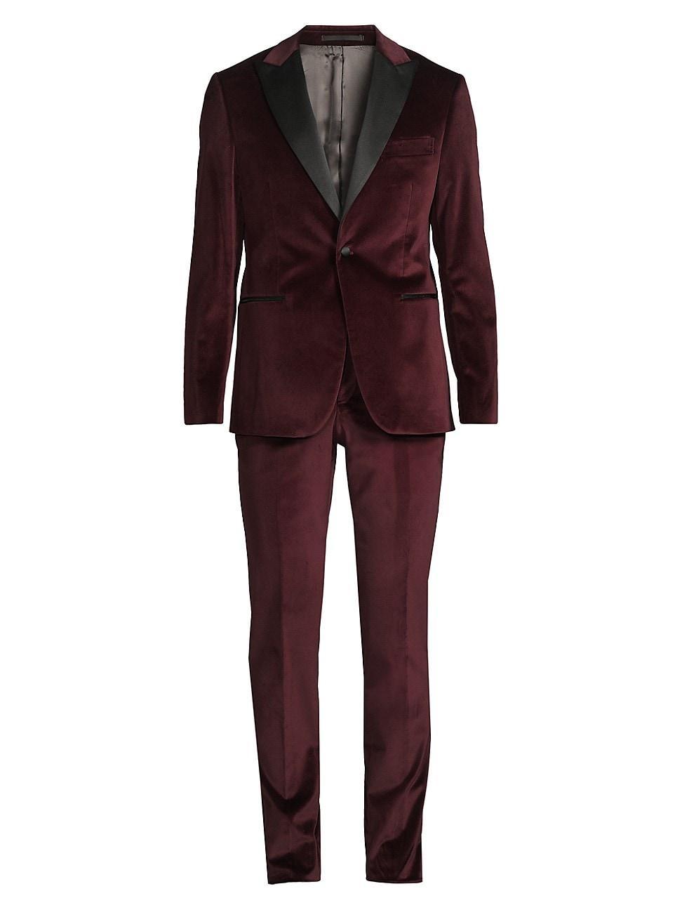 Mens Satin-Lapel Velvet Tuxedo Product Image