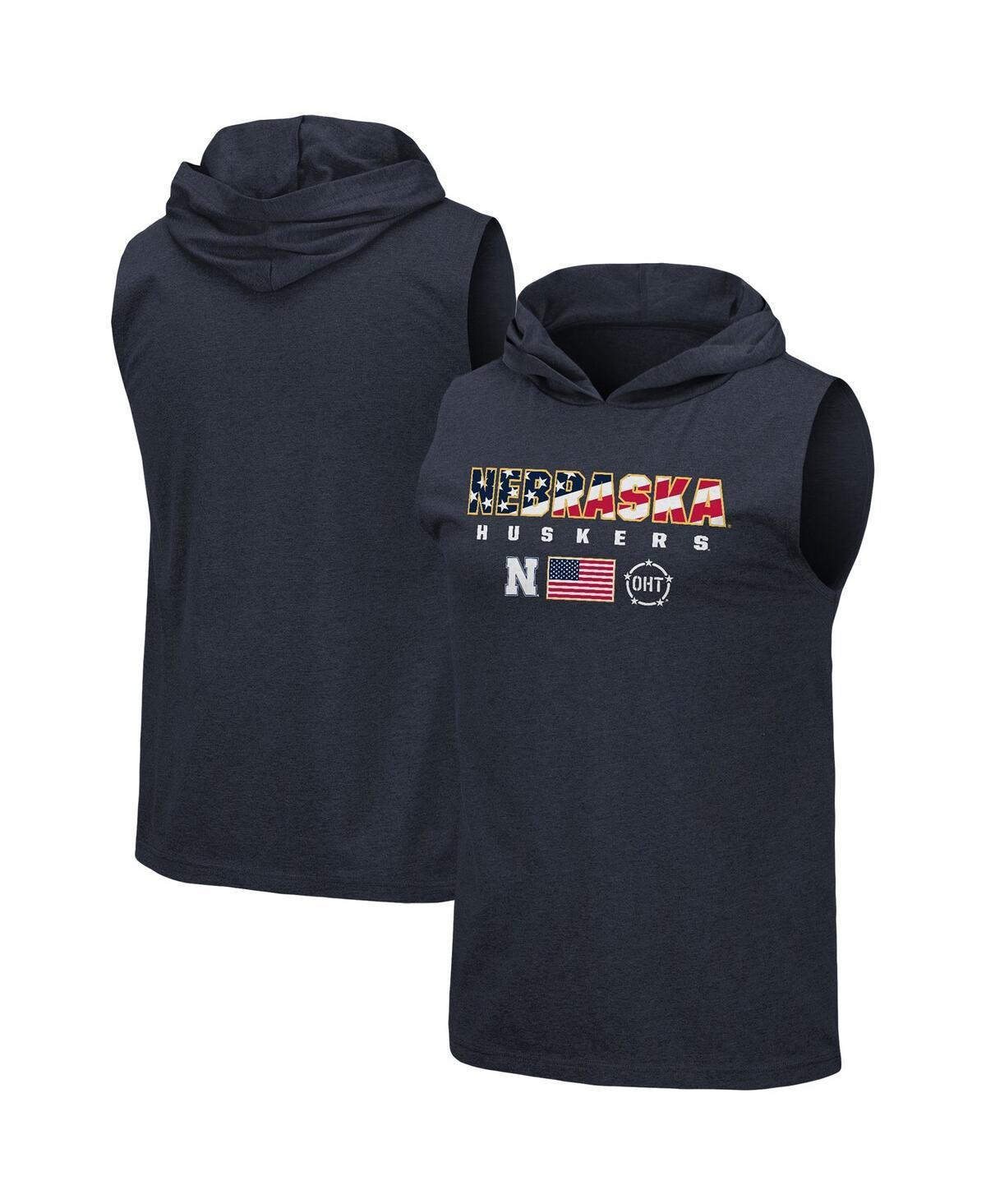 Mens Colosseum Navy Miami Hurricanes Oht Military-Inspired Appreciation Americana Hoodie Sleeveless T-shirt Product Image