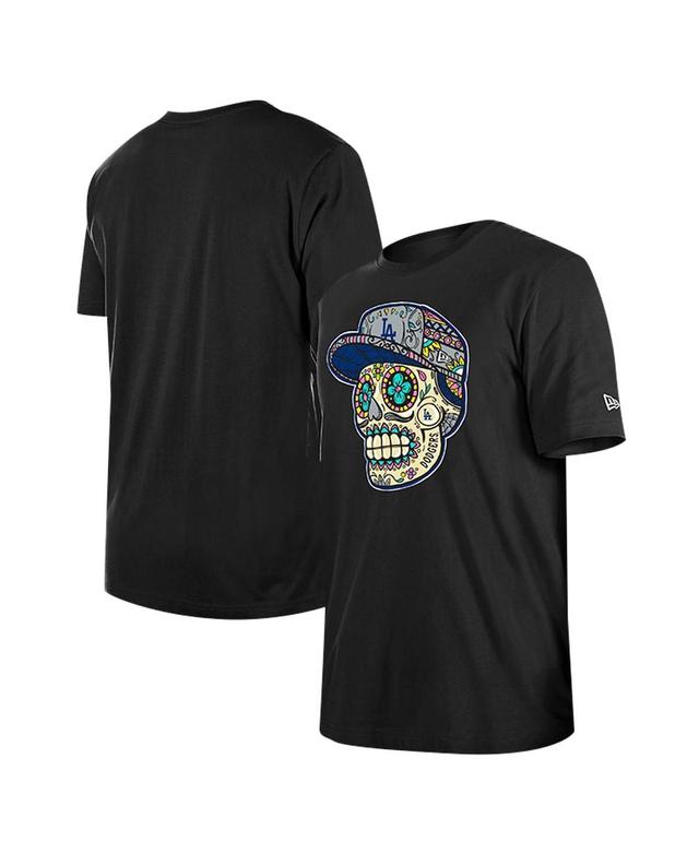 New Era Mens Black Los Angeles Dodgers Sugar Skulls T-Shirt Product Image