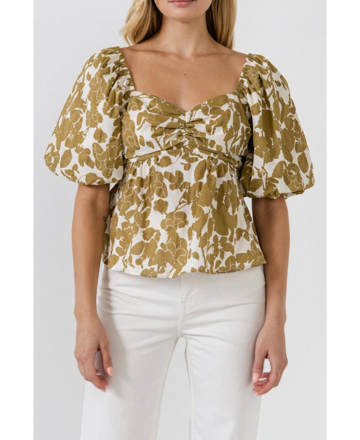 Free the Roses Womens Floral Tied Back Top Product Image