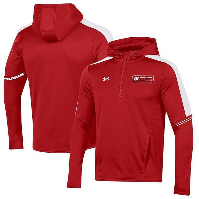 Mens Under Armour Wisconsin Badgers 2023 Sideline Quarter-Zip Hoodie Product Image