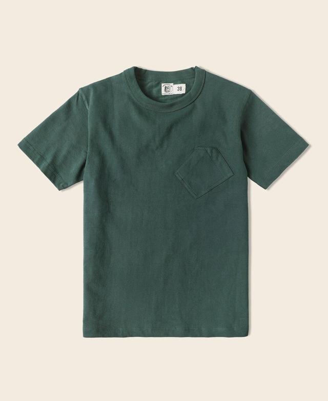 1930s Slanted Pocket Tubular T-Shirt - Green Product Image