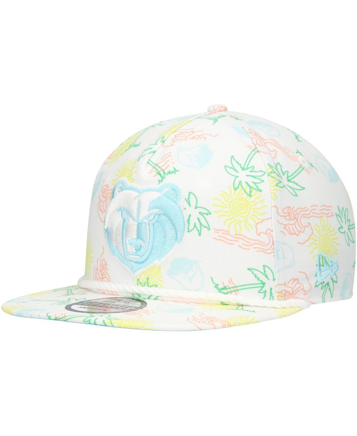 Mens New Era White Memphis Grizzlies Palm Trees and Waves Golfer Adjustable Hat Product Image