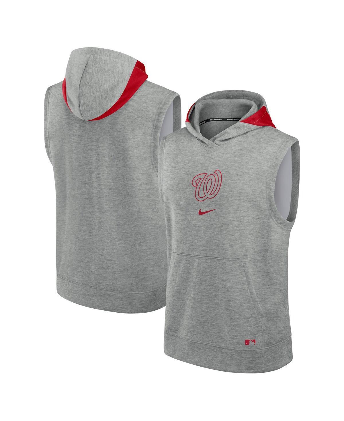 Nike Mens Heather Gray Chicago Cubs Authentic Collection Early Work Performance Sleeveless Pullover Hoodie - Heather Gray Product Image