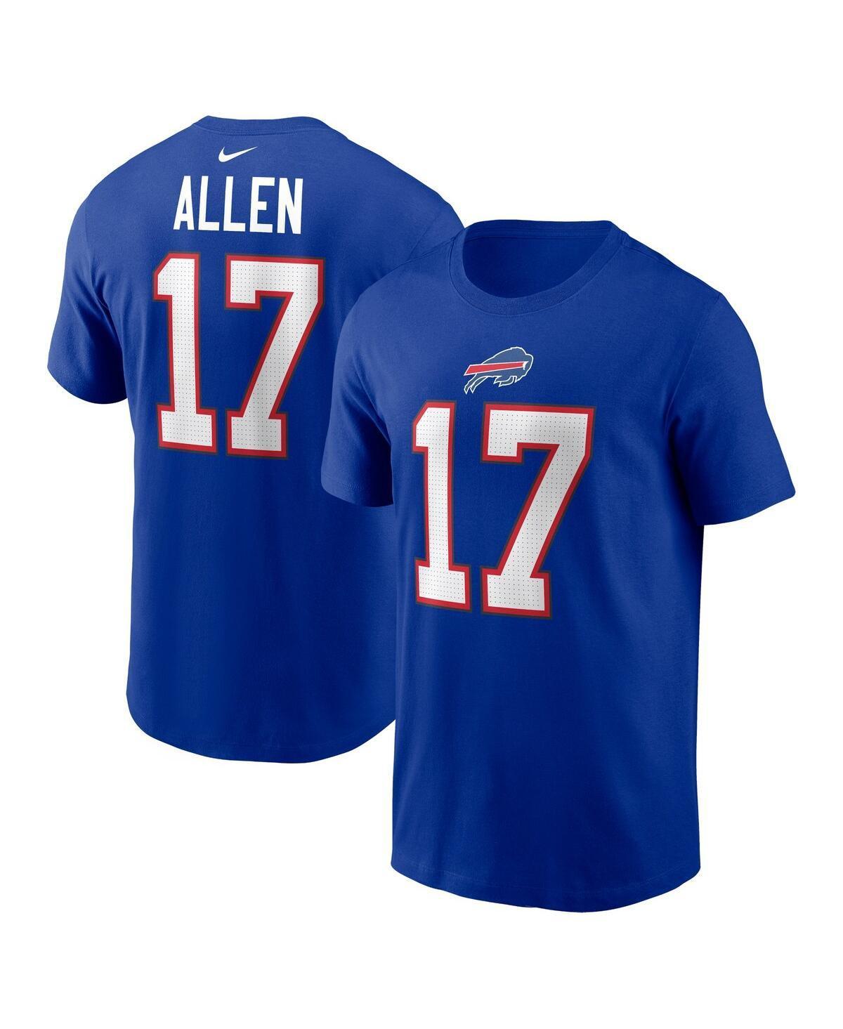 Mens Nike Josh Allen Royal Buffalo Bills Player Name and Number T-shirt Product Image