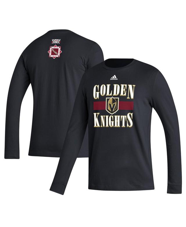 Mens adidas Black Vegas Golden Knights Reverse Retro 2.0 Fresh Playmaker Long Sleeve T-shirt Product Image