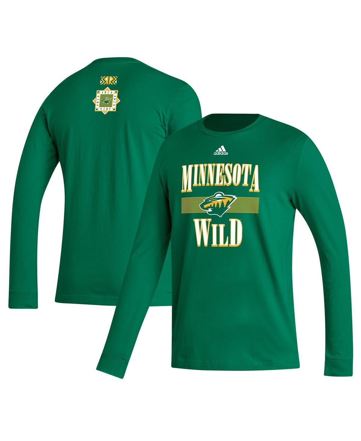 Mens adidas Kelly Green Minnesota Wild Reverse Retro 2.0 Fresh Playmaker Long Sleeve T-shirt Product Image