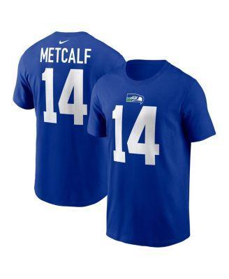 Mens Nike Dk Metcalf Royal Seattle Seahawks Throwback Player Name and Number T-shirt Product Image