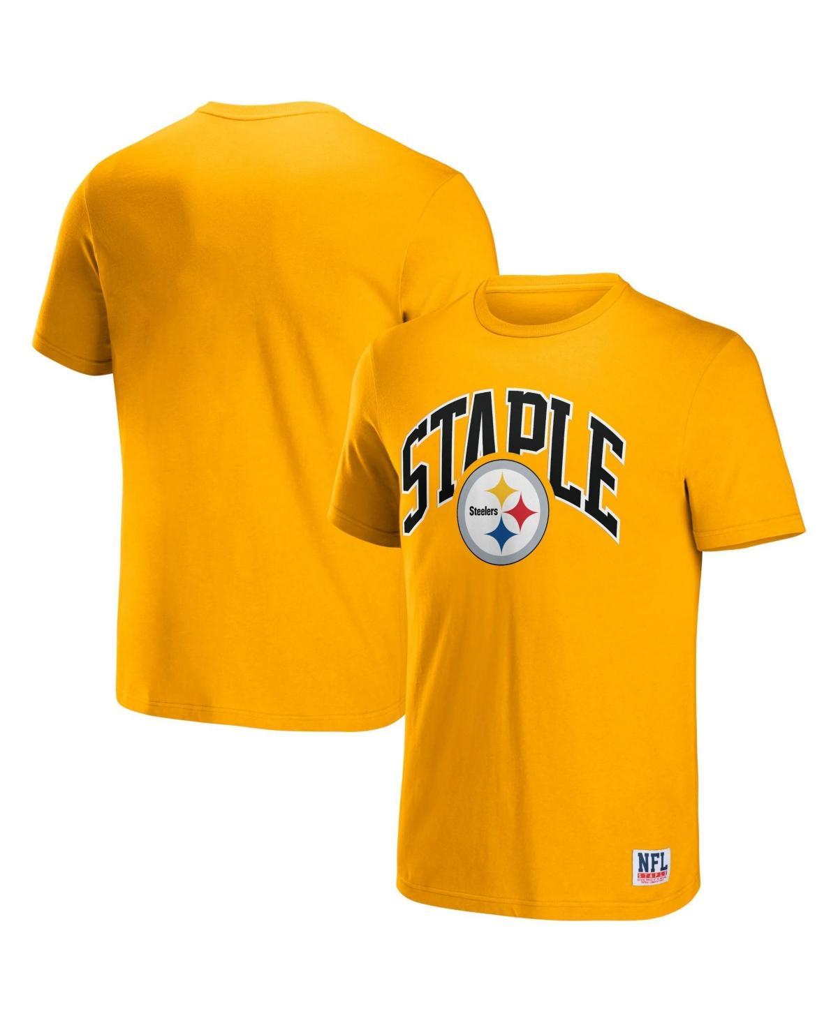 Mens Nfl X Staple Yellow Pittsburgh Steelers Lockup Logo Short Sleeve T-shirt Product Image