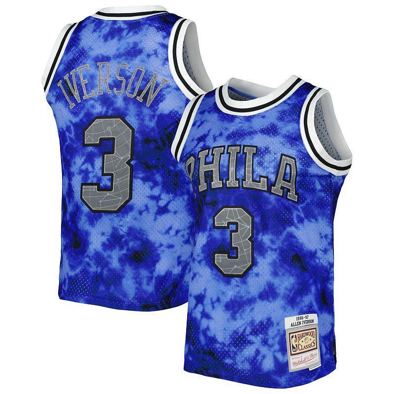 Mens Mitchell & Ness Allen Iverson Royal Philadelphia 76ers 1996/97 Galaxy Swingman Jersey Product Image