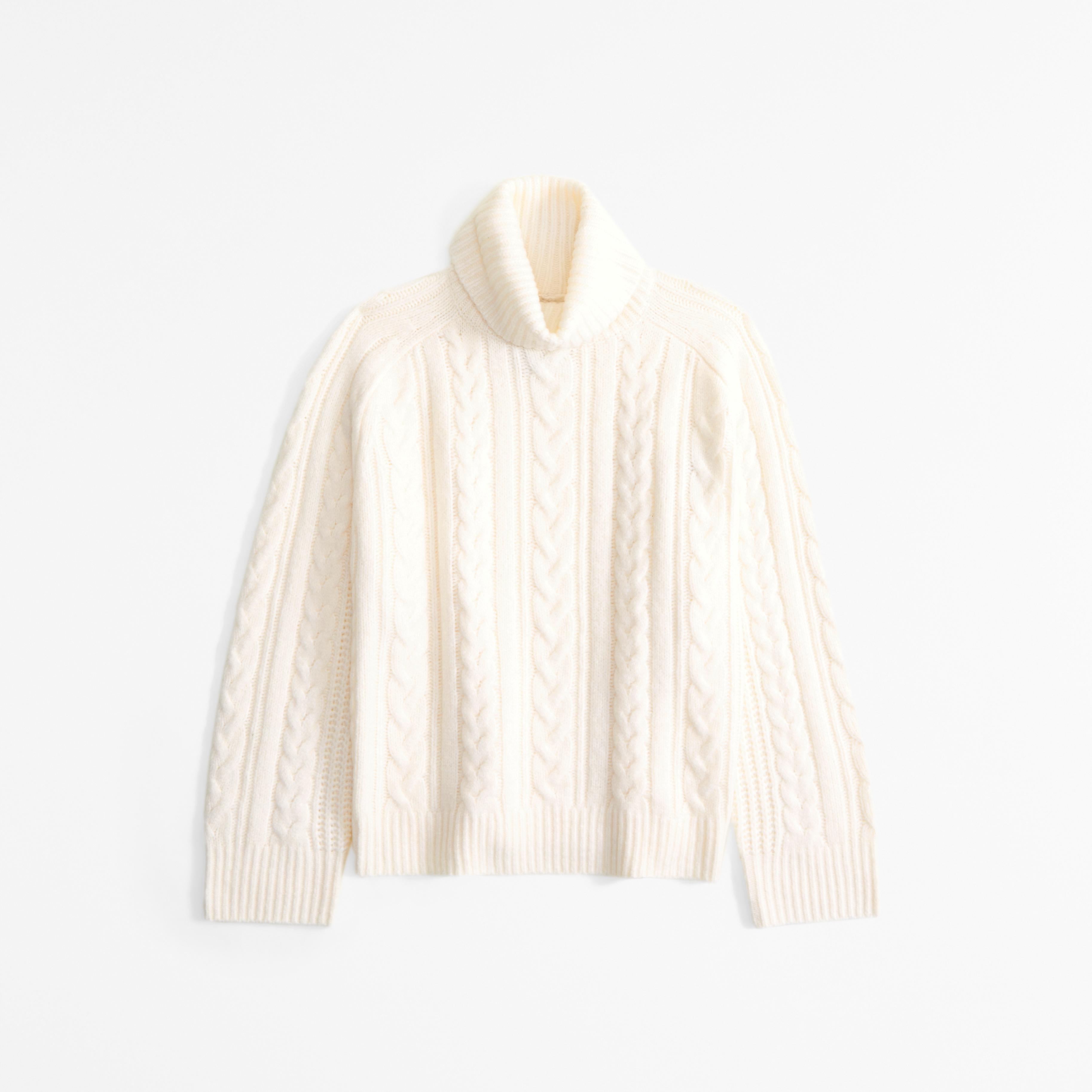 Cable Knit Turtleneck Sweater Product Image