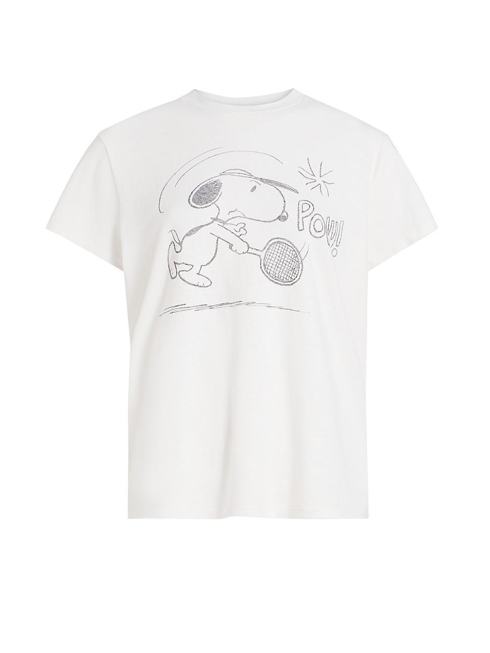 Womens Snoopy Slubbed Cotton Jersey Tennis Tee Product Image