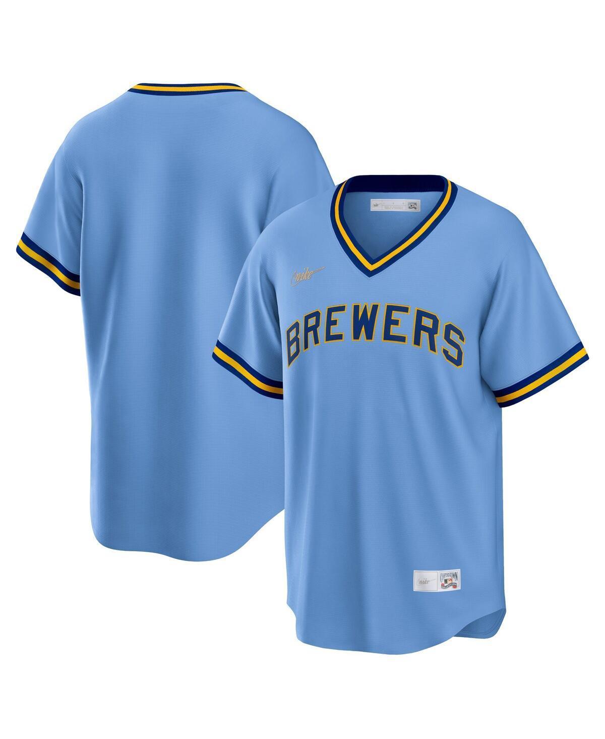 Mens Nike Powder Blue Milwaukee Brewers Road Cooperstown Collection Team Jersey - Powder Blue Product Image