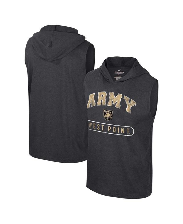 Colosseum Mens Heather Black Army Black Knights Varsity Sleeveless Hoodie Tank Top Product Image