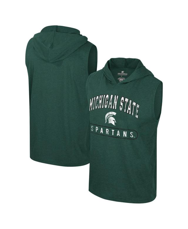 Mens Colosseum Michigan State Spartans Varsity Sleeveless Hoodie Tank Top Product Image