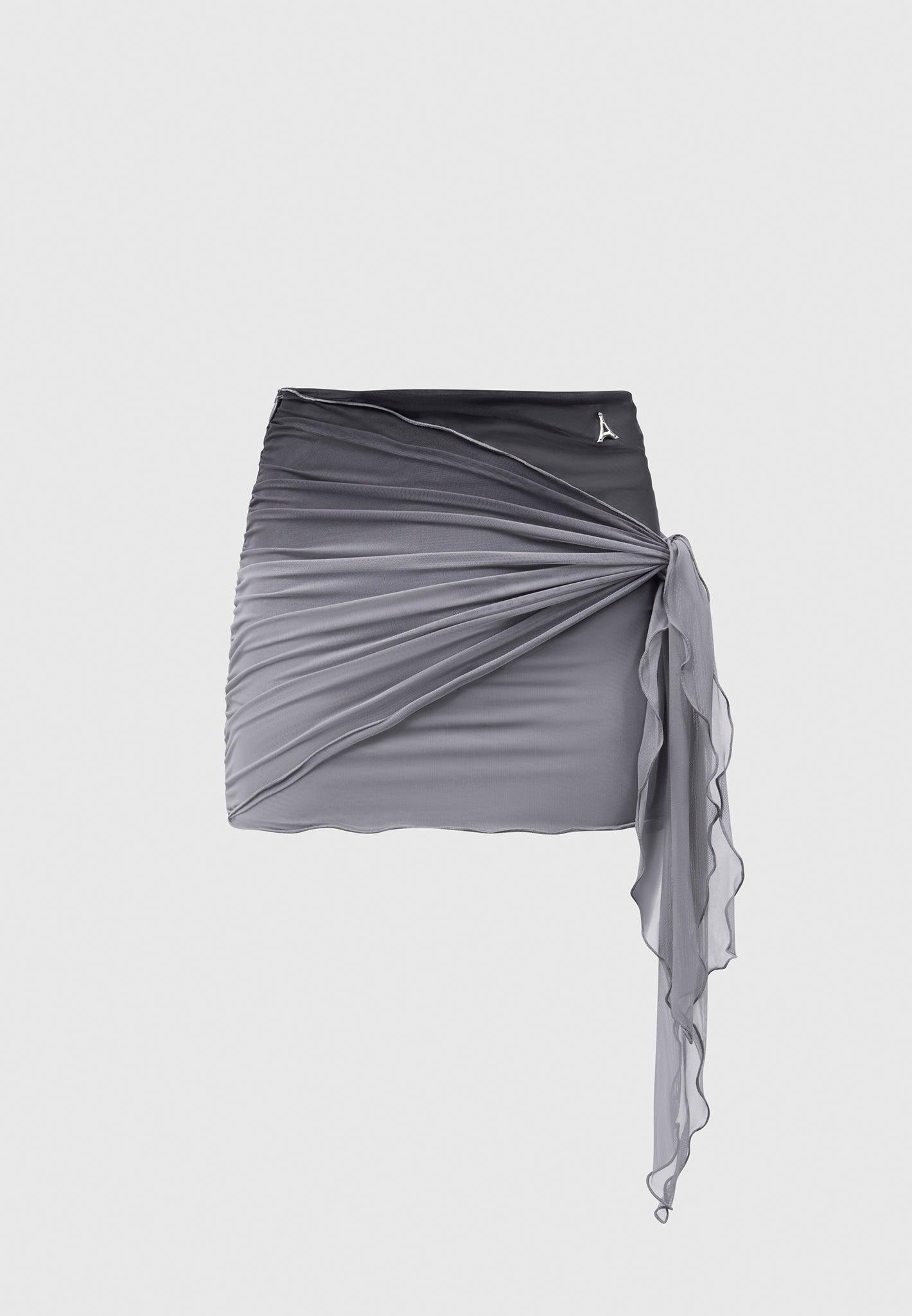 Ombre Mesh Mini Skirt - Grey Female Product Image