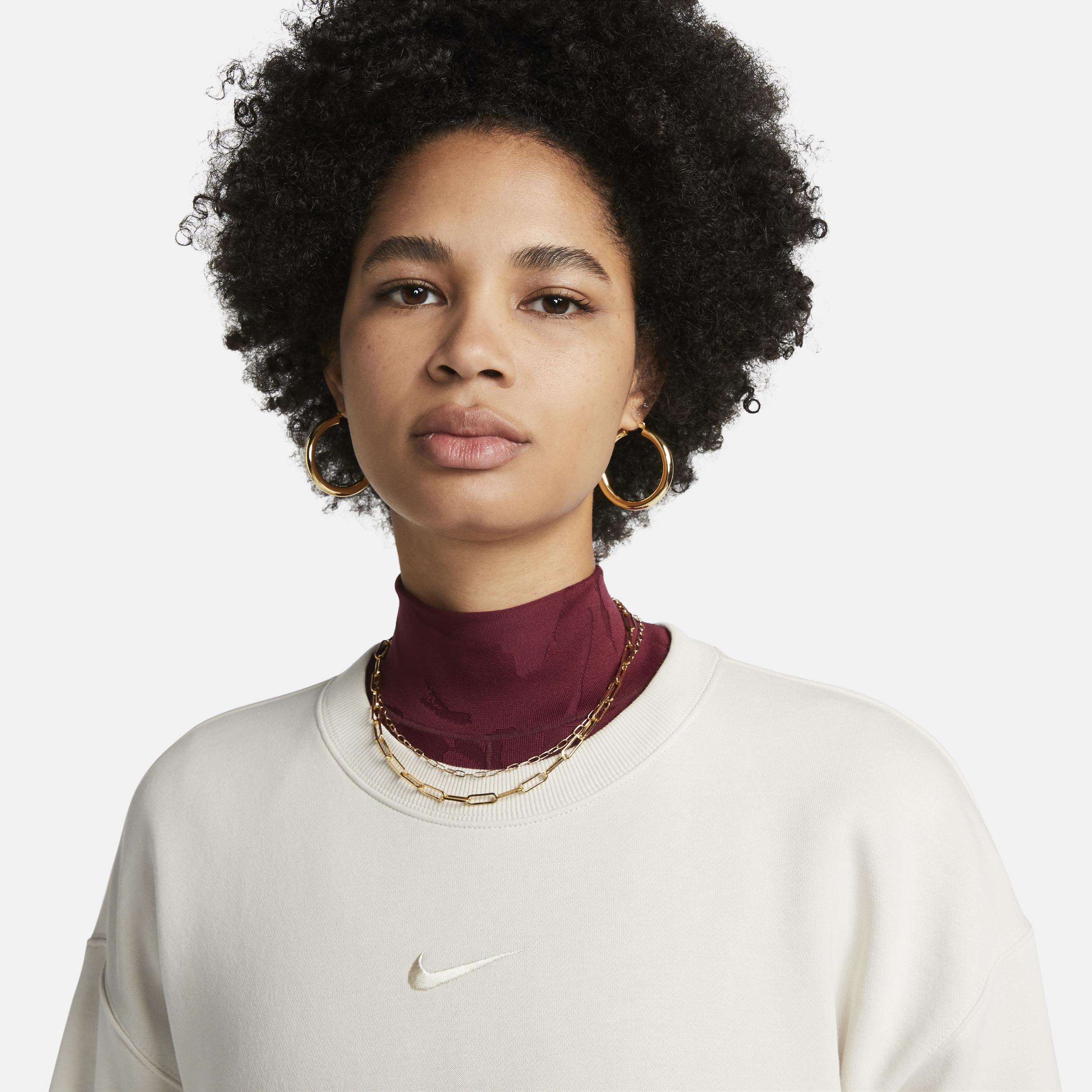 Nike Oversized Crewneck Sweatshirt in Cream. - size XS (also in L, M, S) Product Image