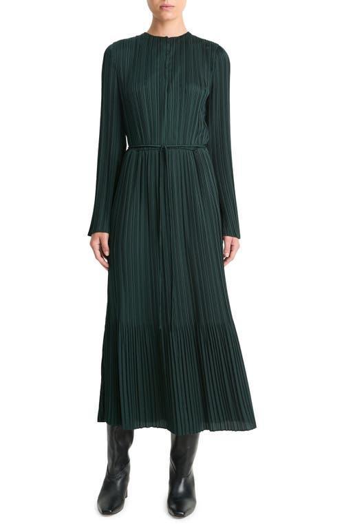 Pleated Midi Dress In Marine Pine Product Image