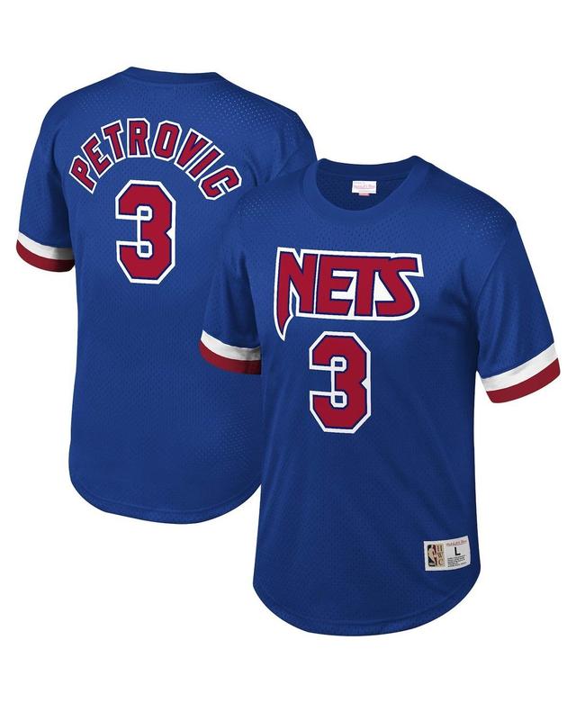 Mens Mitchell & Ness Drazen Petrovic Royal New Jersey Nets Mesh T-shirt Product Image