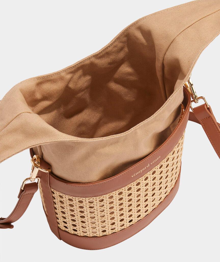 Caned Crossbody Bucket Bag Product Image