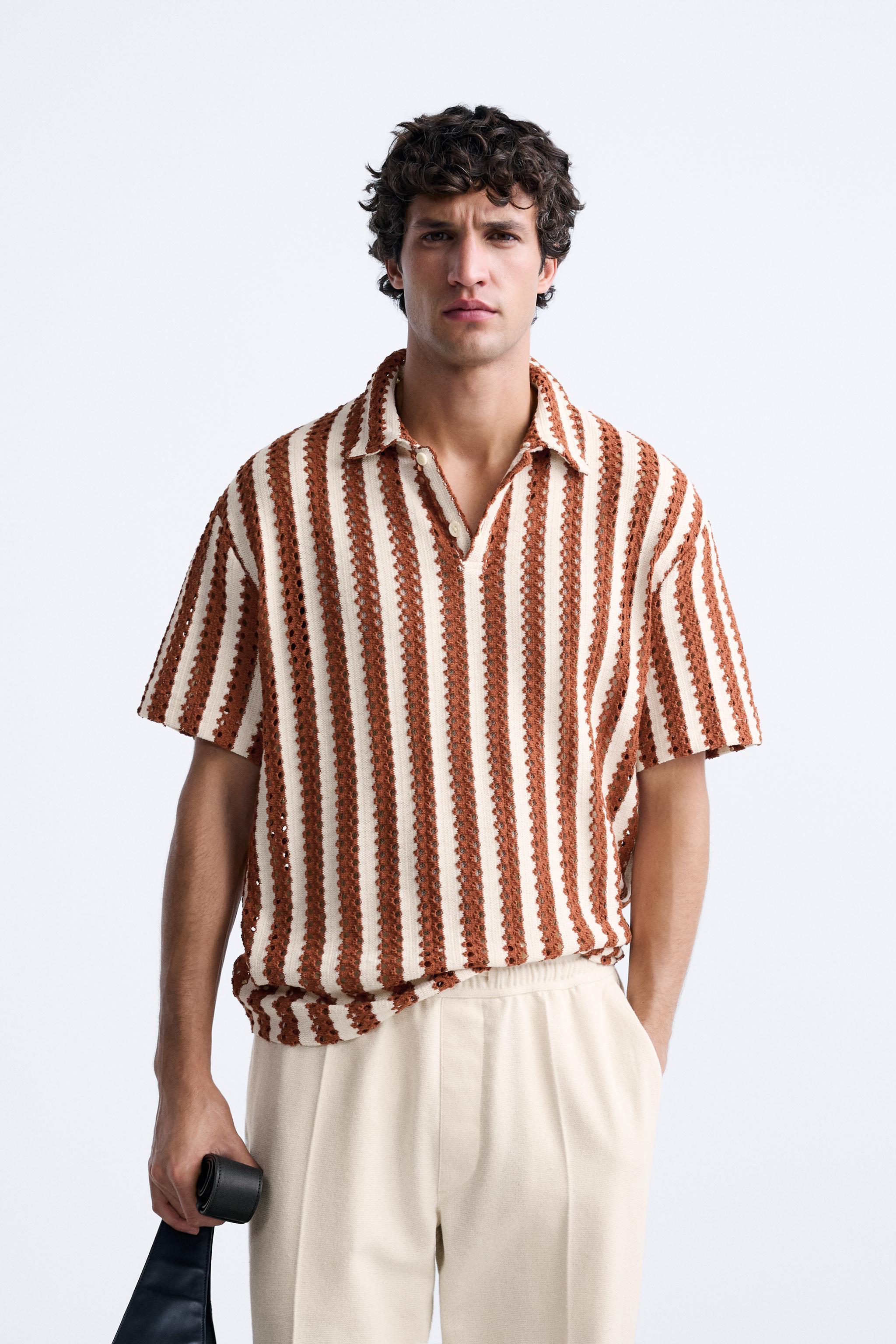 TEXTURED STRIPED POLO Product Image