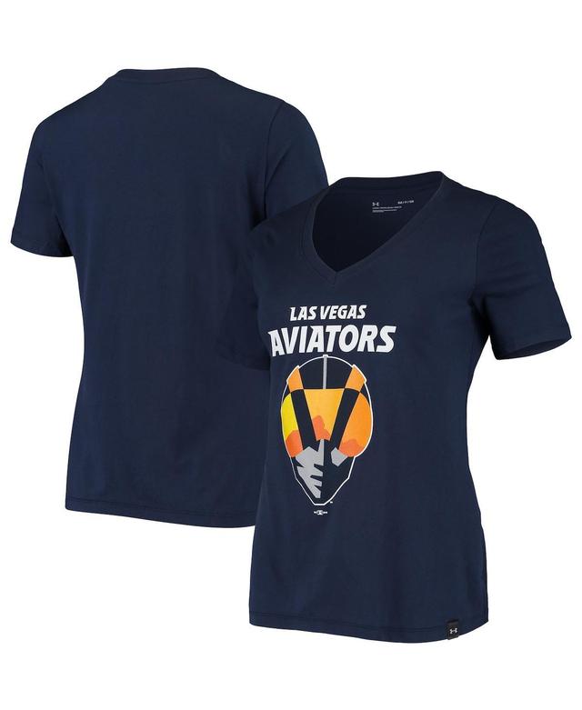 Womens Under Armour Navy Las Vegas Aviators Performance V-Neck T-shirt Product Image