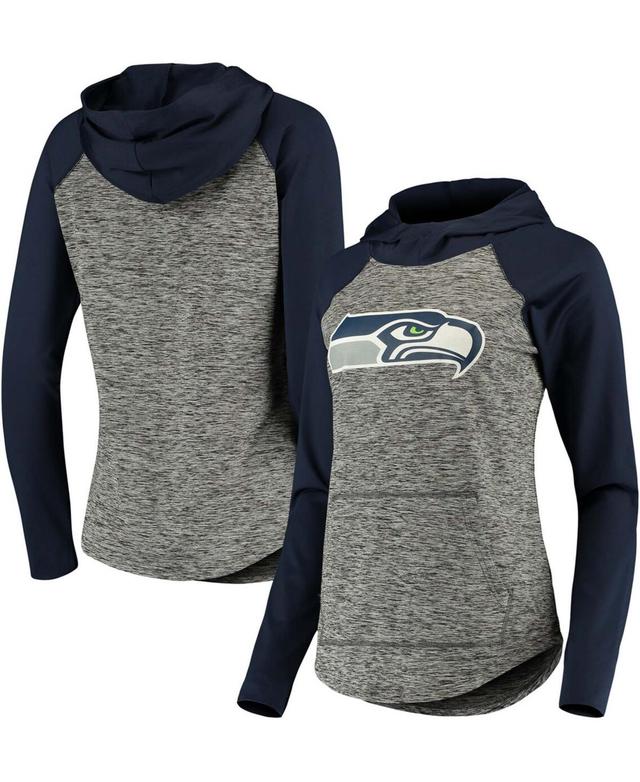 Womens Heathered Gray-College Navy Seattle Seahawks Championship Ring Pullover Hoodie Product Image