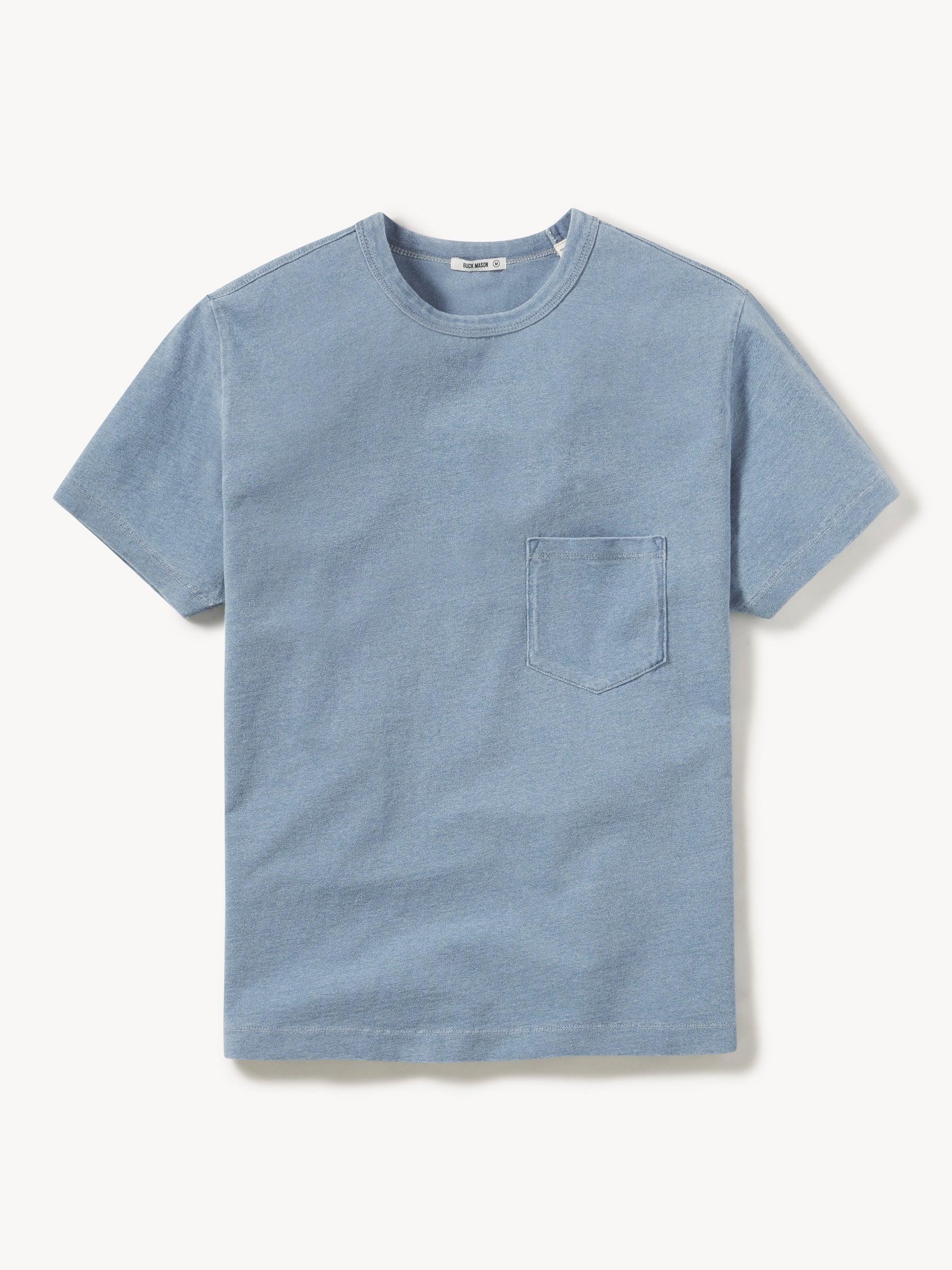 L021 Indigo Dipped Cotton Classic Pocket Tee Product Image