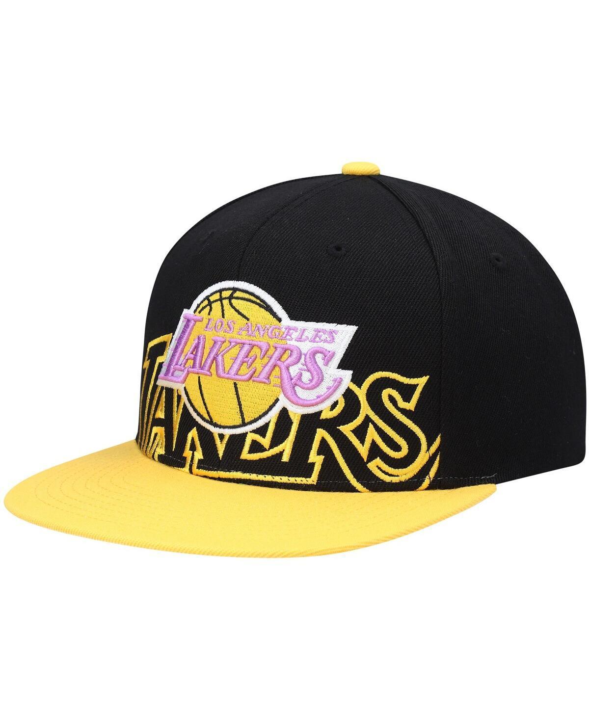 Mens Mitchell & Ness Black Los Angeles Lakers Hardwood Classics Low Big Face Snapback Hat - Black Product Image