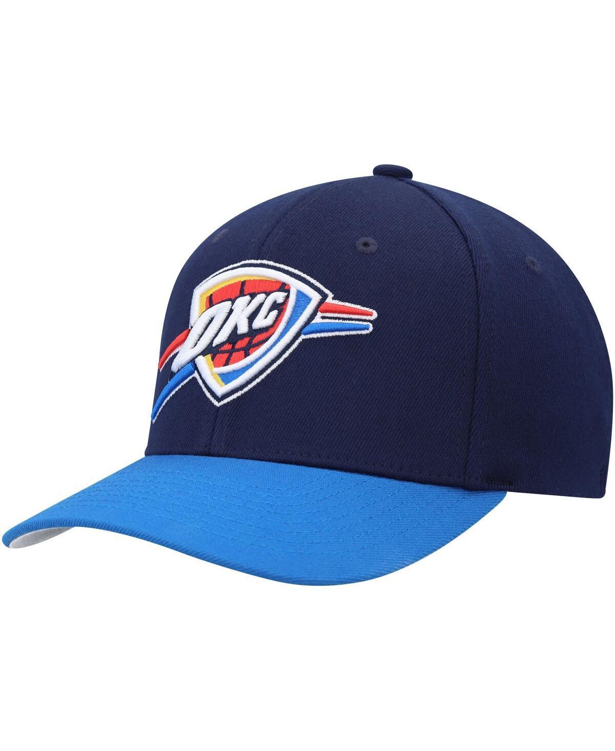 Mens Mitchell & Ness Navy Oklahoma City Thunder Mvp Team Two-Tone 2.0 Stretch-Snapback Hat - Navy Product Image