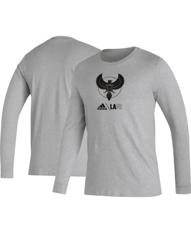 Mens adidas Heather Gray LAFC Icon Long Sleeve T-Shirt Product Image