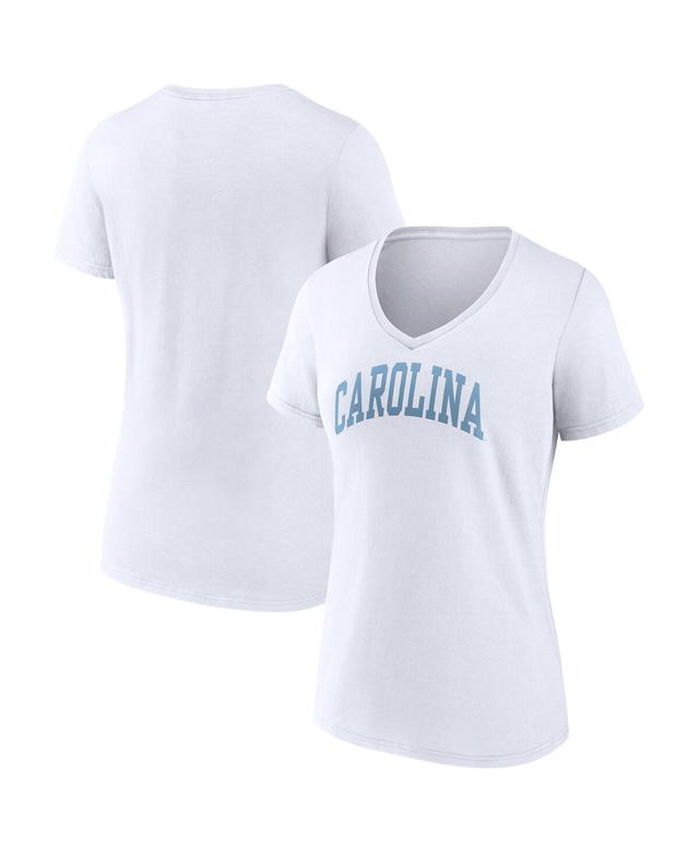 Womens Fanatics White North Carolina Tar Heels Basic Arch V-Neck T-shirt Product Image