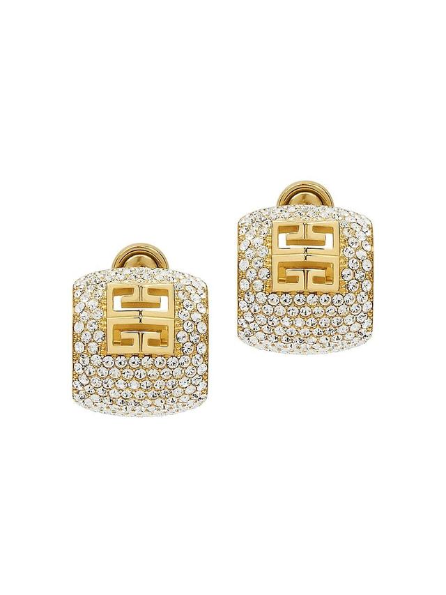 Womens 4G Earrings In Metal With Crystals - Golden Yellow Product Image