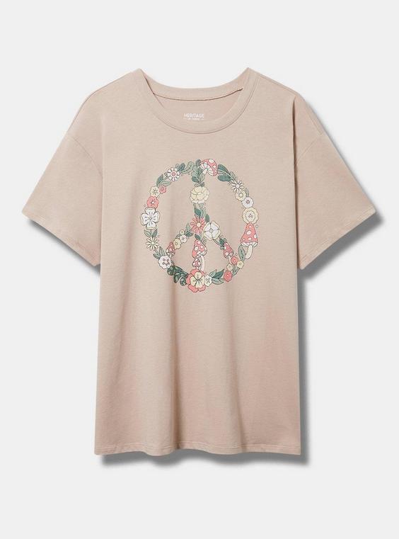 Flower Peace Relaxed Fit Heritage Jersey Crew Tee Product Image