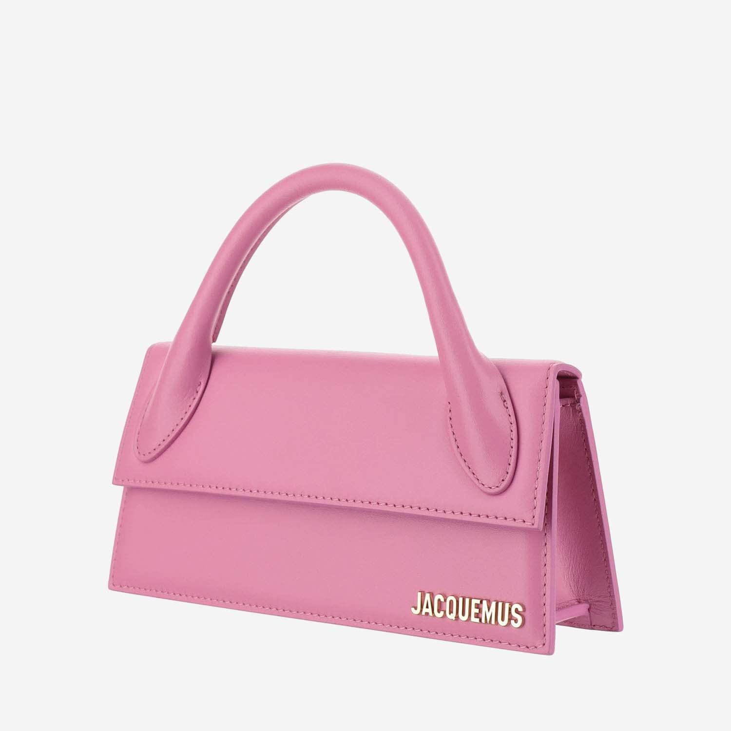 JACQUEMUS Le Chiquito Long Leather Bag In Neon Pink Product Image