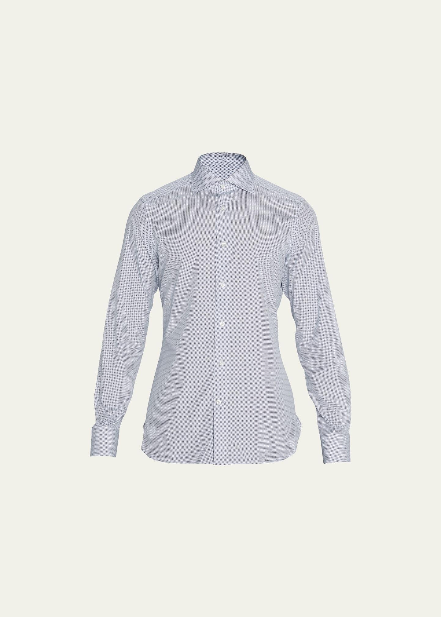 Mens Micro-Dot Long Sleeve Dress Shirt Product Image